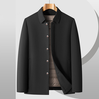 Πουπουλένιο μπουφάν με κουκούλα και μακρύ μήκος, γέμισμα από γούνο χήνας 91–95%, αποσπώμενο εσωτερικό επένδυση, πλένεται εύκολα