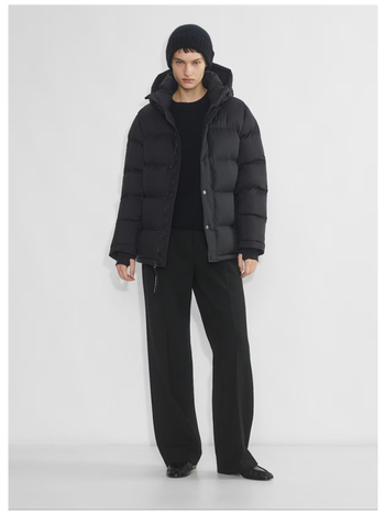 Ženska jakna od perja, kačje perje, 86-90% punila, debela, poliester tkanina, kapuljača