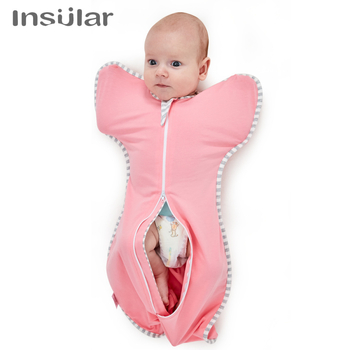 Dječji swaddling ogrtač s odvojivim rukavima, 95% pamuk, jednofarbni, za bebe i djecu 1–3 godine
