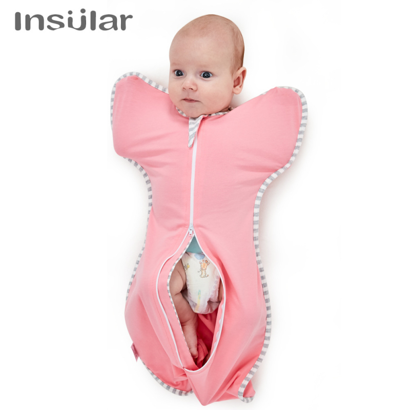Dječji swaddling ogrtač s odvojivim rukavima, 95% pamuk, jednofarbni, za bebe i djecu 1–3 godine