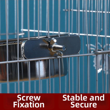 Папагал хранителен съд от неръждаема стомана със клип за чаша и държач за чаша, тава за хранене