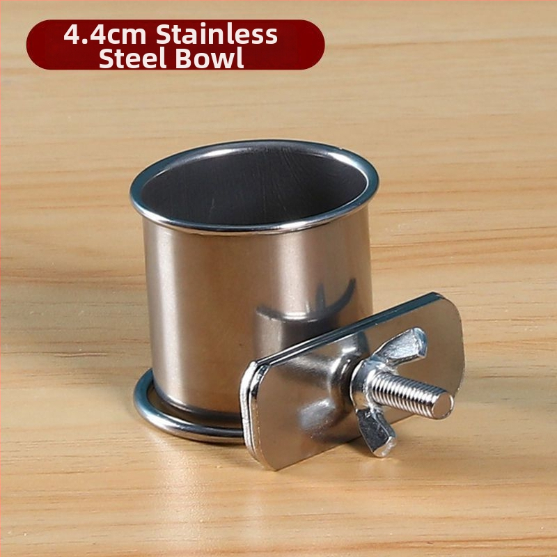 Папагал хранителен съд от неръждаема стомана със клип за чаша и държач за чаша, тава за хранене