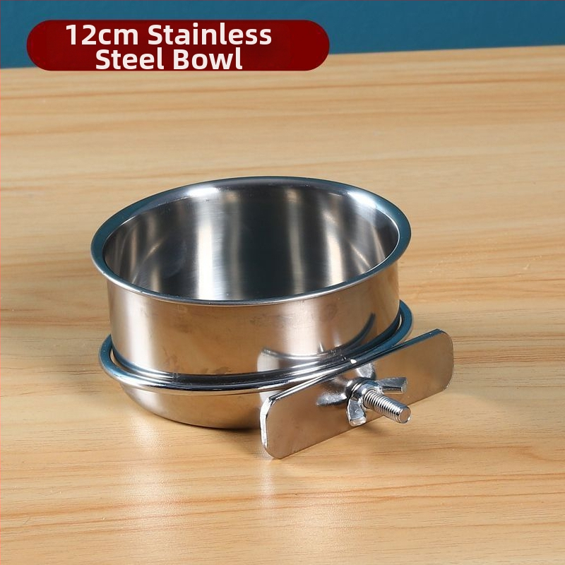 Папагал хранителен съд от неръждаема стомана със клип за чаша и държач за чаша, тава за хранене