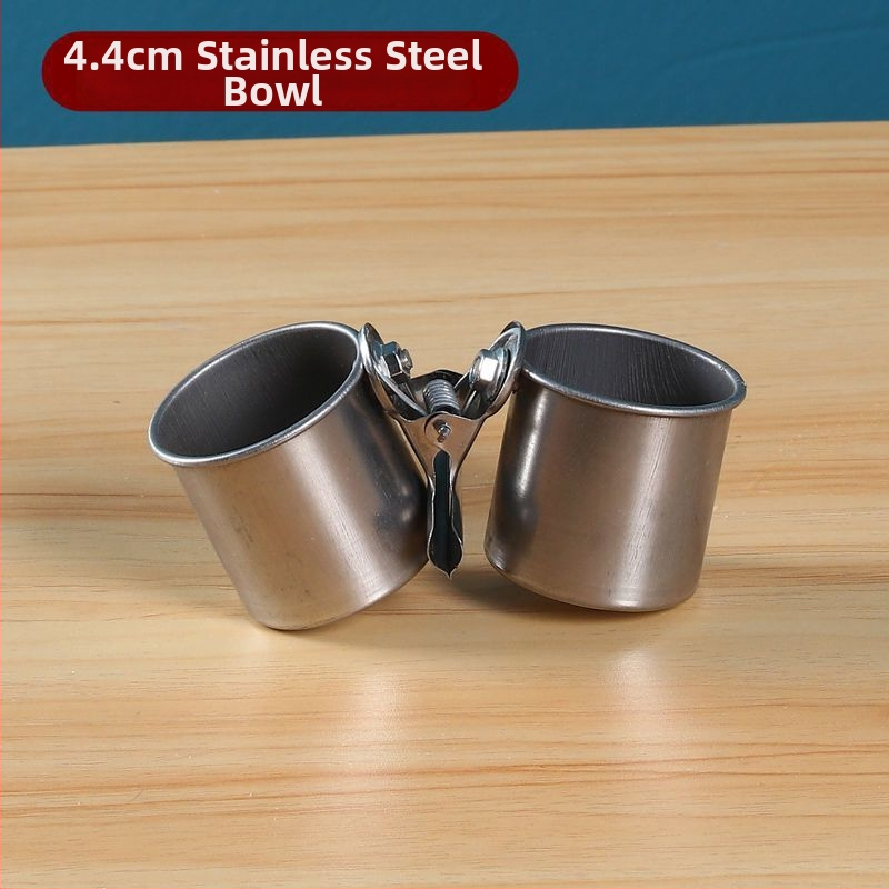 Папагал хранителен съд от неръждаема стомана със клип за чаша и държач за чаша, тава за хранене