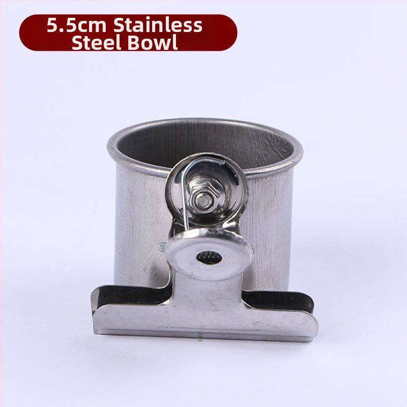 Папагал хранителен съд от неръждаема стомана със клип за чаша и държач за чаша, тава за хранене