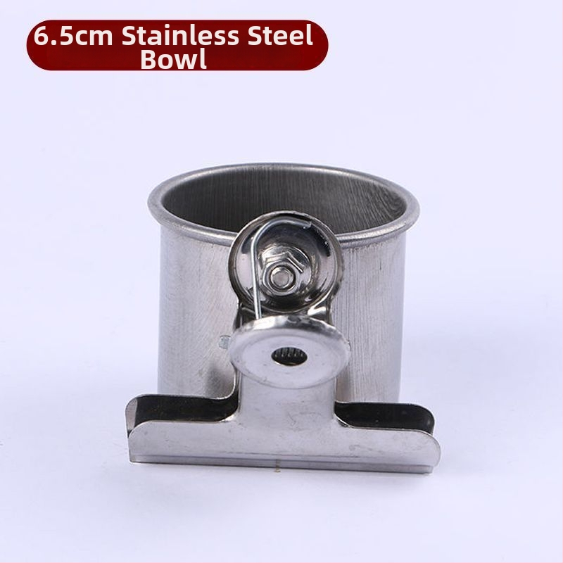 Папагал хранителен съд от неръждаема стомана със клип за чаша и държач за чаша, тава за хранене