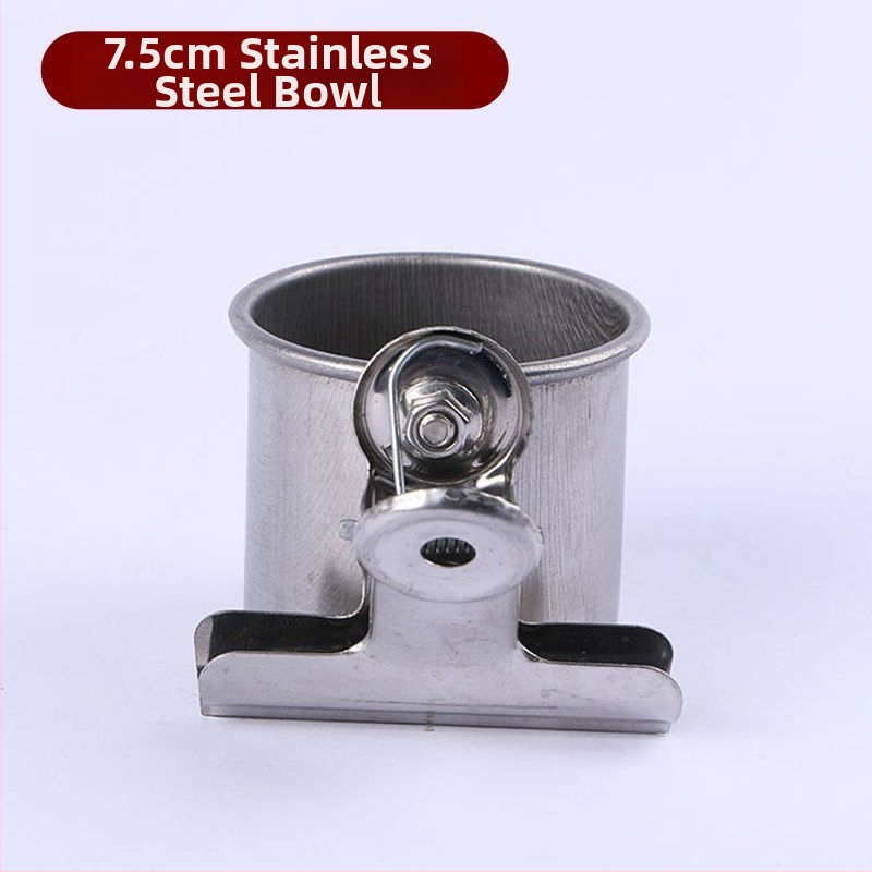 Папагал хранителен съд от неръждаема стомана със клип за чаша и държач за чаша, тава за хранене