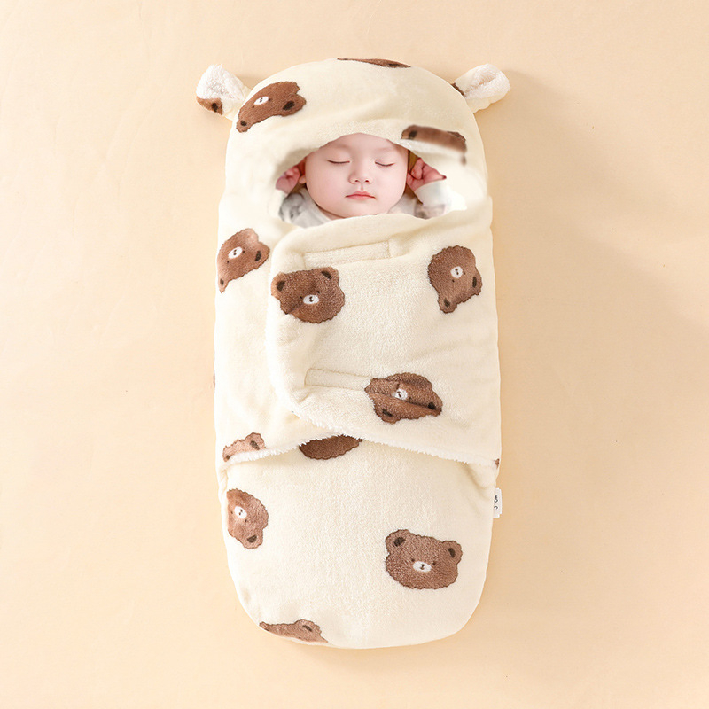 Dječji quilt-swaddle s čistom pamukom, punjenje od jagnjeće vune i dvostrani baršun, životinjski uzorak, sigurnosna razina B, pogodno za proljeće, jesen i zimu