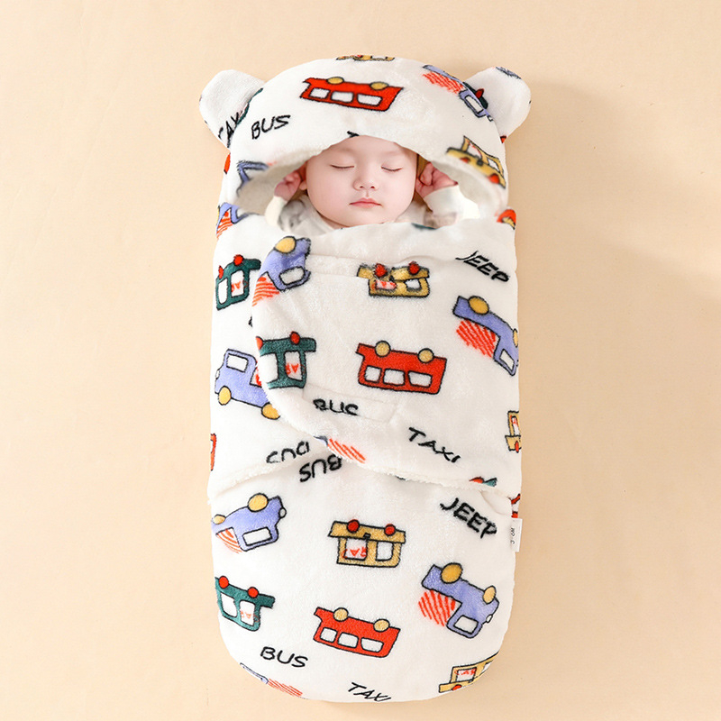 Dječji quilt-swaddle s čistom pamukom, punjenje od jagnjeće vune i dvostrani baršun, životinjski uzorak, sigurnosna razina B, pogodno za proljeće, jesen i zimu