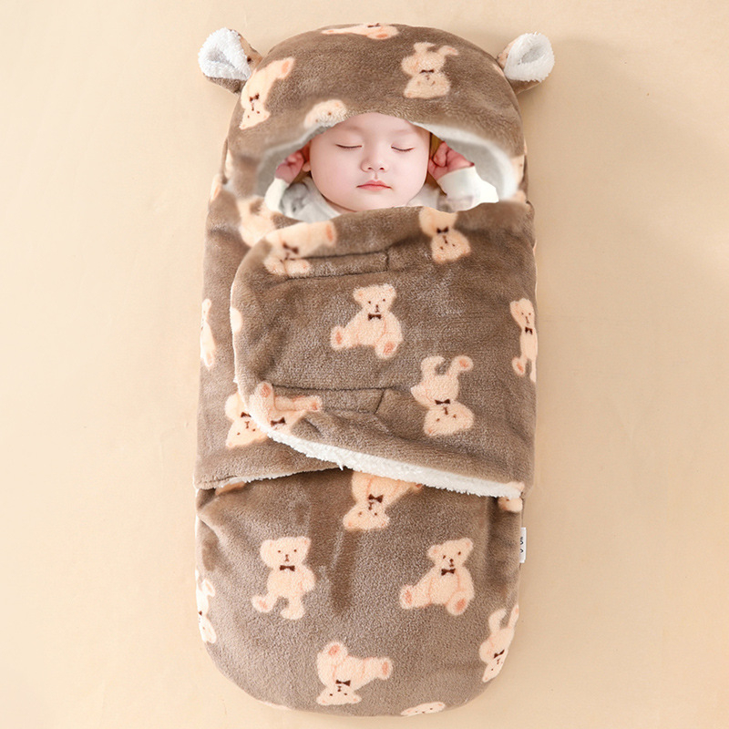 Dječji quilt-swaddle s čistom pamukom, punjenje od jagnjeće vune i dvostrani baršun, životinjski uzorak, sigurnosna razina B, pogodno za proljeće, jesen i zimu