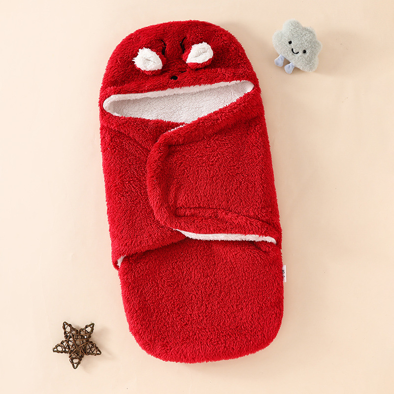 Dječji quilt-swaddle s čistom pamukom, punjenje od jagnjeće vune i dvostrani baršun, životinjski uzorak, sigurnosna razina B, pogodno za proljeće, jesen i zimu