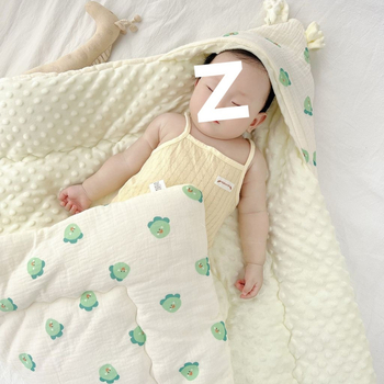 Pamut géz takaró babáknak — állatmintás, pamut töltet, 1–3 éves korosztálynak