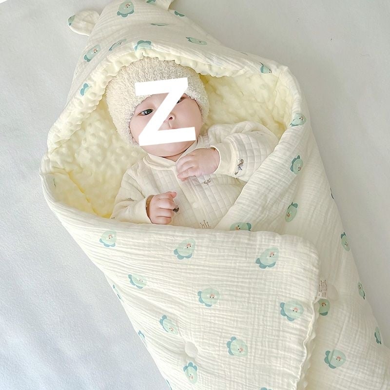 Pamut géz takaró babáknak — állatmintás, pamut töltet, 1–3 éves korosztálynak