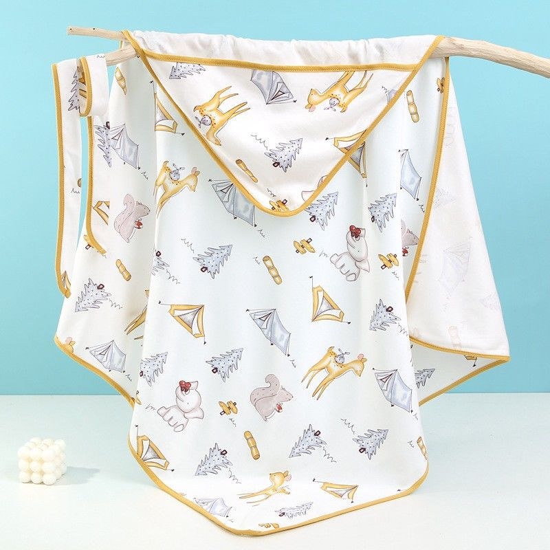 Pamut géz takaró babáknak — állatmintás, pamut töltet, 1–3 éves korosztálynak