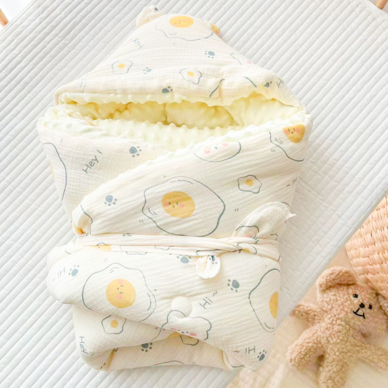 Pamut géz takaró babáknak — állatmintás, pamut töltet, 1–3 éves korosztálynak