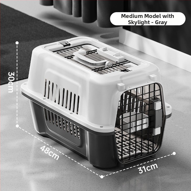 Cutie de transport pentru pisici și câini de talie mică - Detașabilă și lavabilă din PP, monocromă, potrivită pentru animale de 3–5 kg