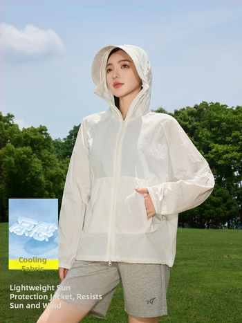 Γυναικείο εξωτερικό μπουφάν με UPF50+ UV προστασία, διαπνέον και πολύ ελαφρύ, ύφασμα πολυεστέρας-σπάντεξ, με κουκούλα