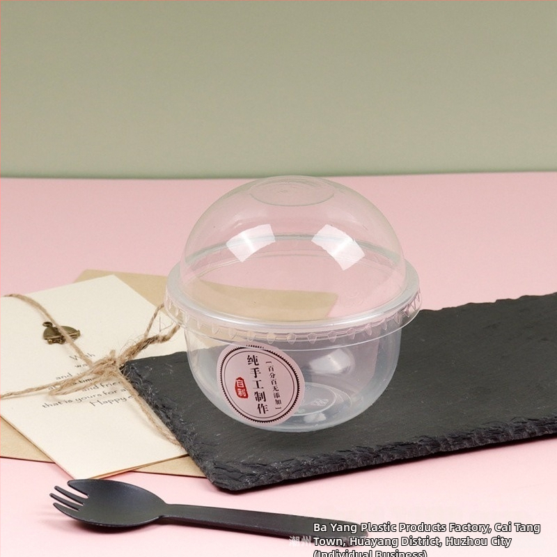 Bobo Cup PET пластмасова чаша с капак, вилица и лъжица, пакет стикери, възможност за печат на лого