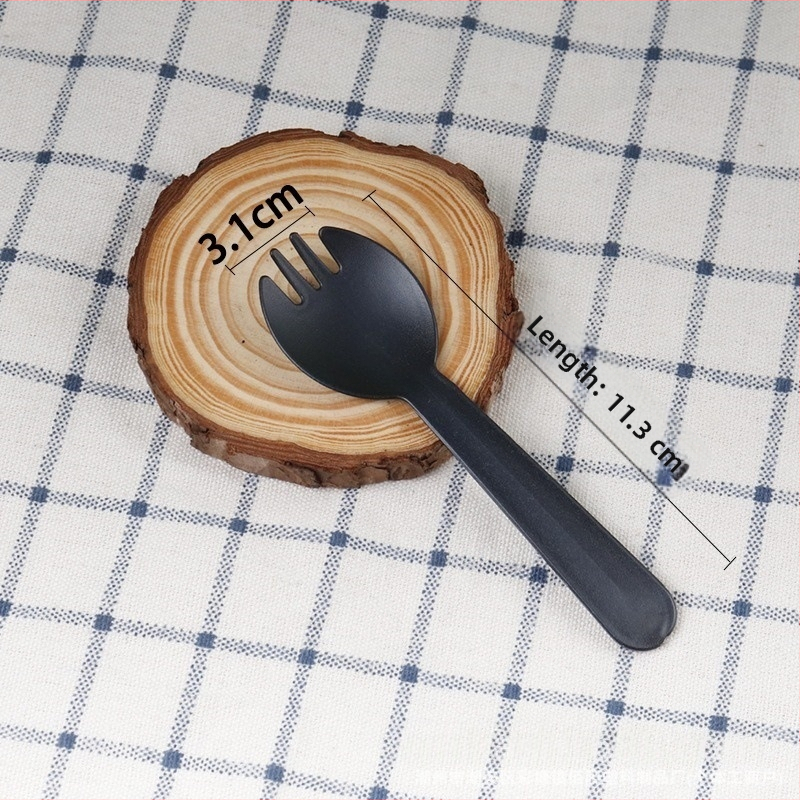 Bobo Cup PET пластмасова чаша с капак, вилица и лъжица, пакет стикери, възможност за печат на лого