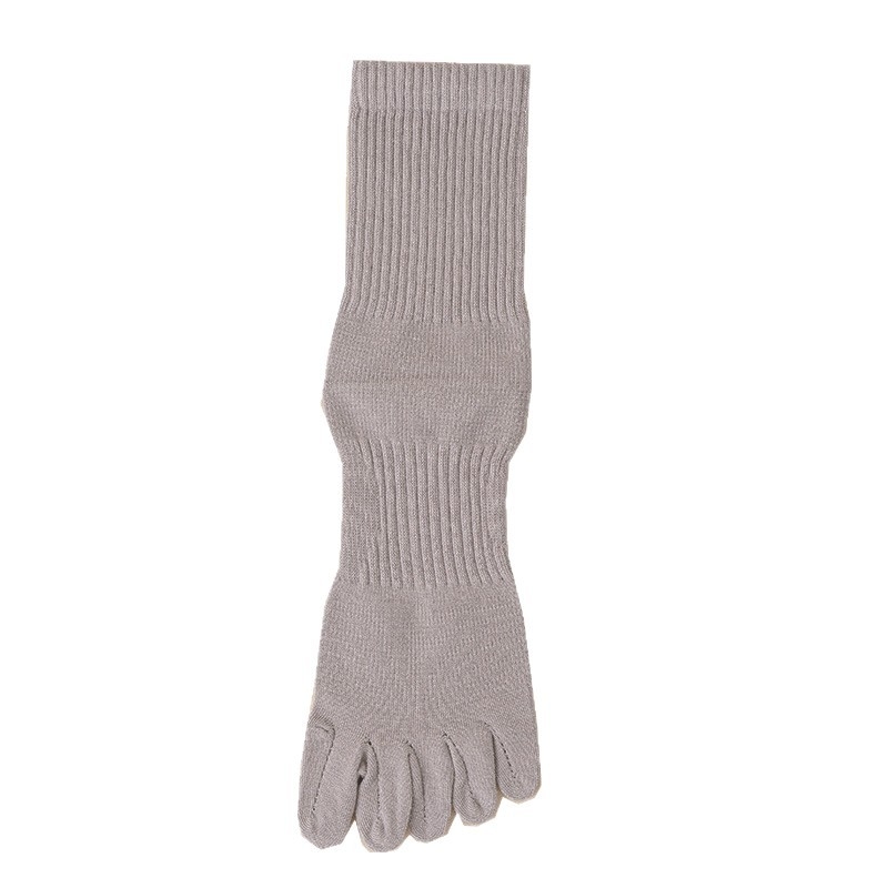 Férfi ötujjú zokni, középmagasságú, antibakteriális, nedvességfelszívó, elválasztott ujjakkal, 70–80% pamut