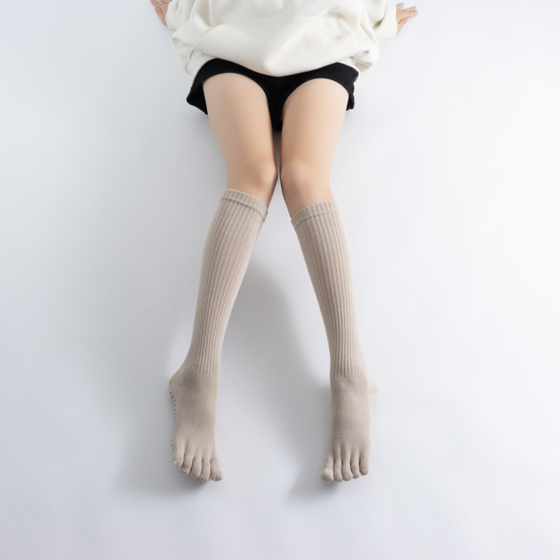 Jóga kompressziós zoknik félhosszú, csúszásmentes, izzadságfelszívó, súrlódásmentes, egyszínű, 80–90% pamut