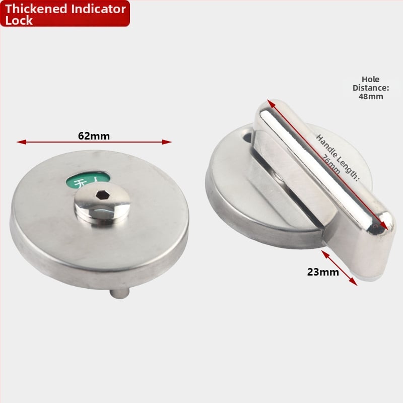 Κλειδαριά πόρτας δημόσιου διαμερίσματος χώρου υγιεινής από ανοξείδωτο ατσάλι 304, με ένδειξη κατειλημμένου/ελεύθερου, σετ δύο τεμαχίων