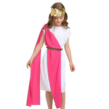 Dječji Halloween kostim – Grčko‑rimska božica i kraljica, cosplay duga haljina (Unisex, do 17 godina, poliester)