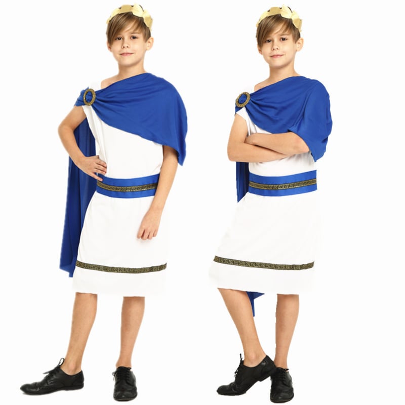 Dječji Halloween kostim – Grčko‑rimska božica i kraljica, cosplay duga haljina (Unisex, do 17 godina, poliester)