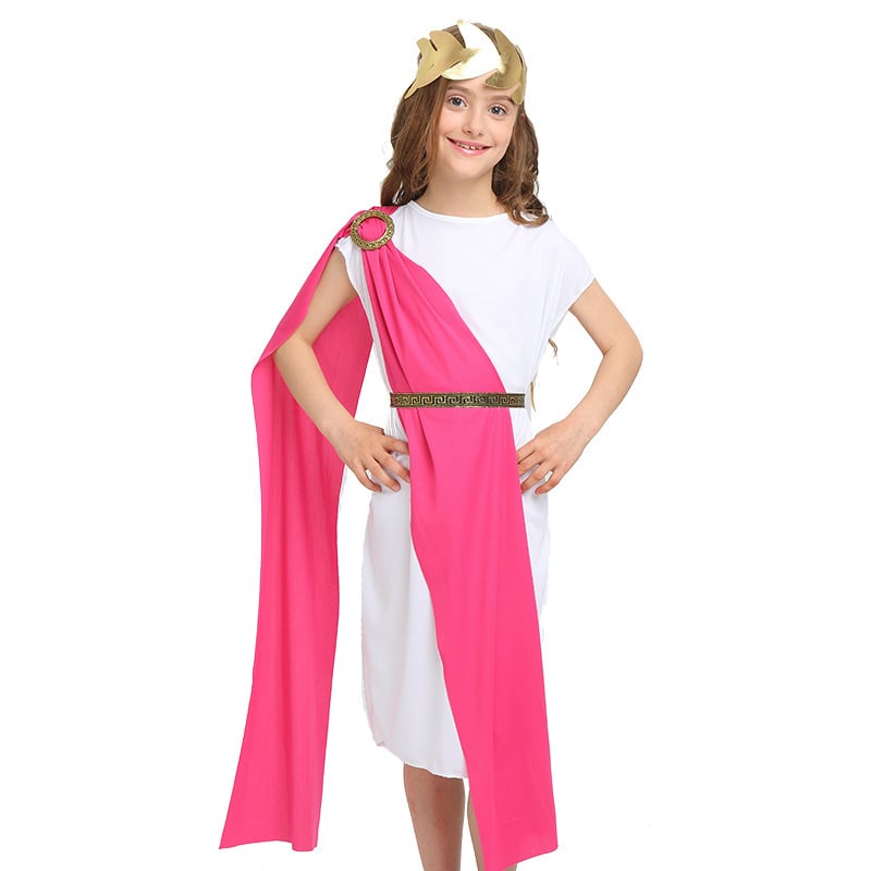 Dječji Halloween kostim – Grčko‑rimska božica i kraljica, cosplay duga haljina (Unisex, do 17 godina, poliester)