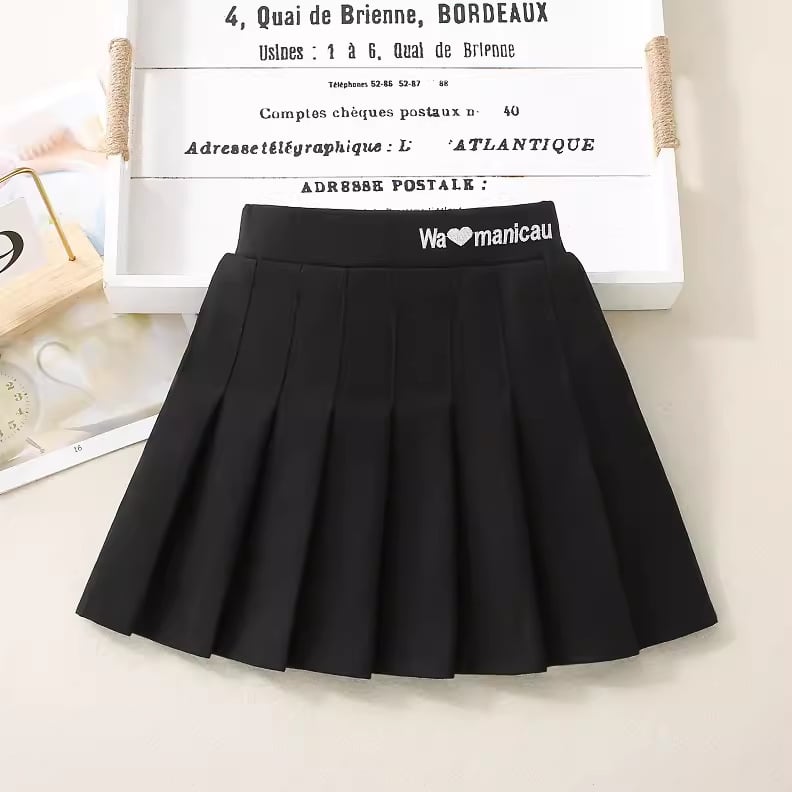 Момичешка плисирана пола JK стил, полиестрова смес за външна материя (90% полиестер), подплата полиестер 91–99%, за деца 3–8 г, есен 2025