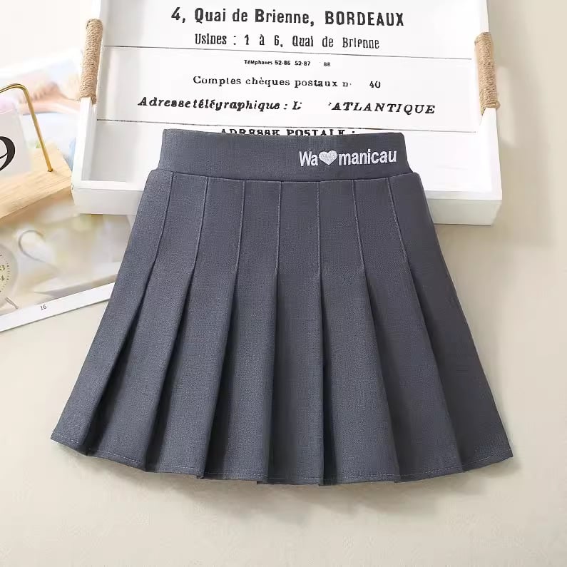 Момичешка плисирана пола JK стил, полиестрова смес за външна материя (90% полиестер), подплата полиестер 91–99%, за деца 3–8 г, есен 2025