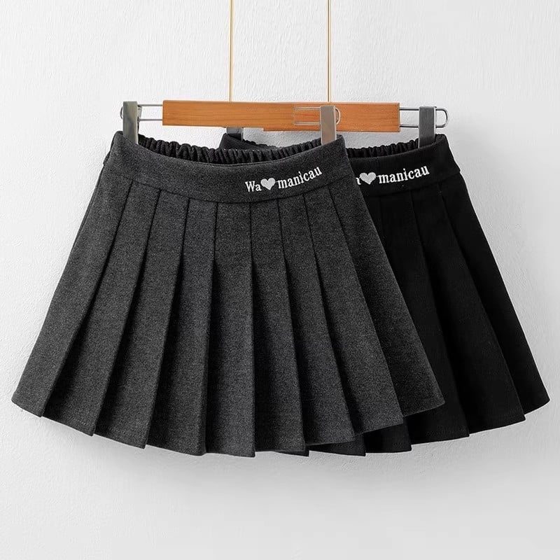 Момичешка плисирана пола JK стил, полиестрова смес за външна материя (90% полиестер), подплата полиестер 91–99%, за деца 3–8 г, есен 2025