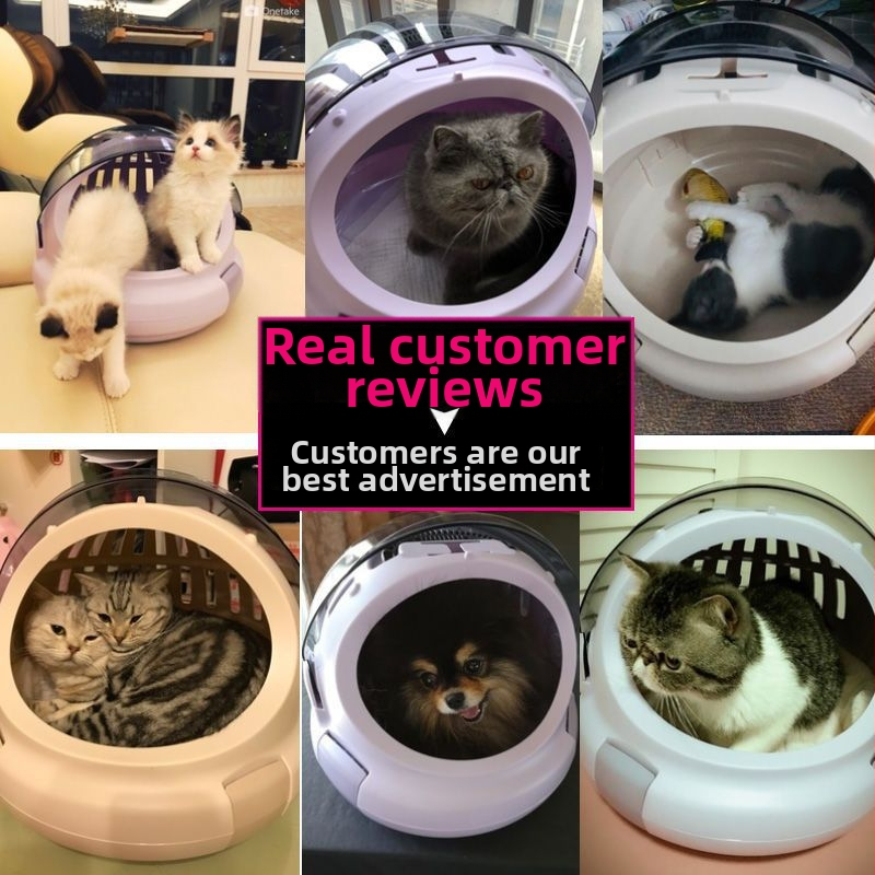 Котешка транспортна чанта в стил космическа капсула за разходки — преносима, дишаща, многофункционална, за всички сезони (Материал: пластмаса; Марка: Unique; Категория: котешка чанта/кутия)