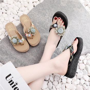 Női nyári szandál Herringbone mintával, vastag talppal, mikroszálas felsőrész, EVA talp