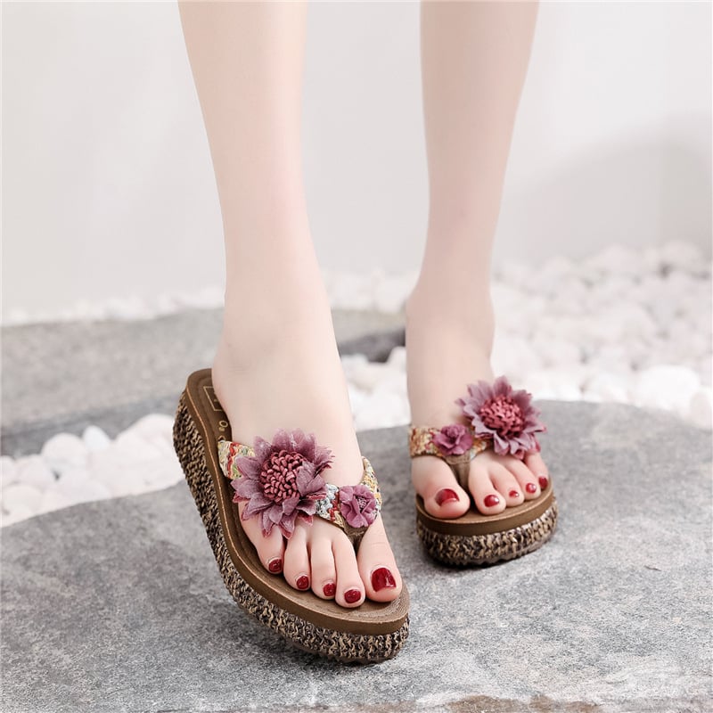 Női nyári szandál Herringbone mintával, vastag talppal, mikroszálas felsőrész, EVA talp