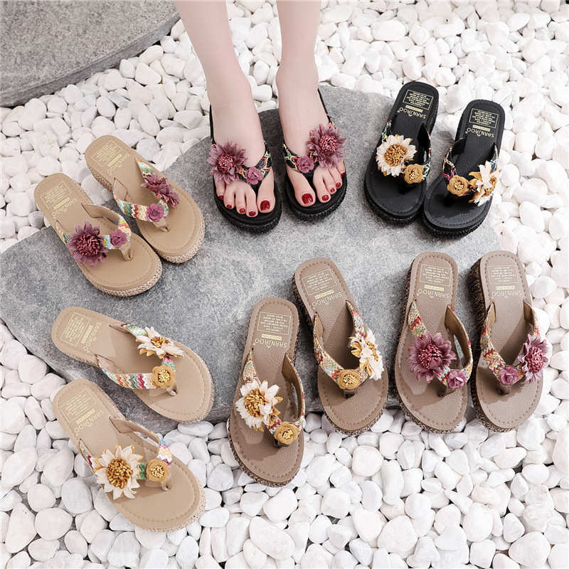 Női nyári szandál Herringbone mintával, vastag talppal, mikroszálas felsőrész, EVA talp