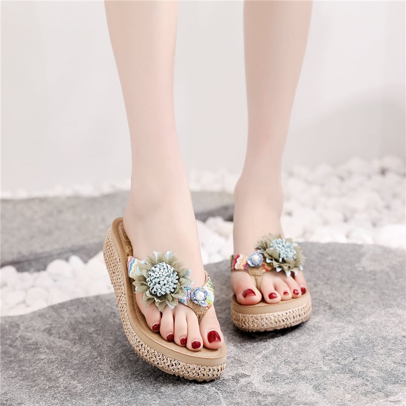 Női nyári szandál Herringbone mintával, vastag talppal, mikroszálas felsőrész, EVA talp