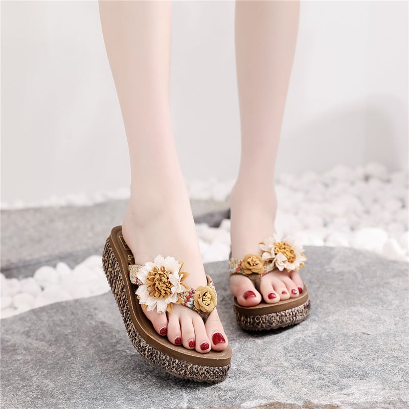 Női nyári szandál Herringbone mintával, vastag talppal, mikroszálas felsőrész, EVA talp