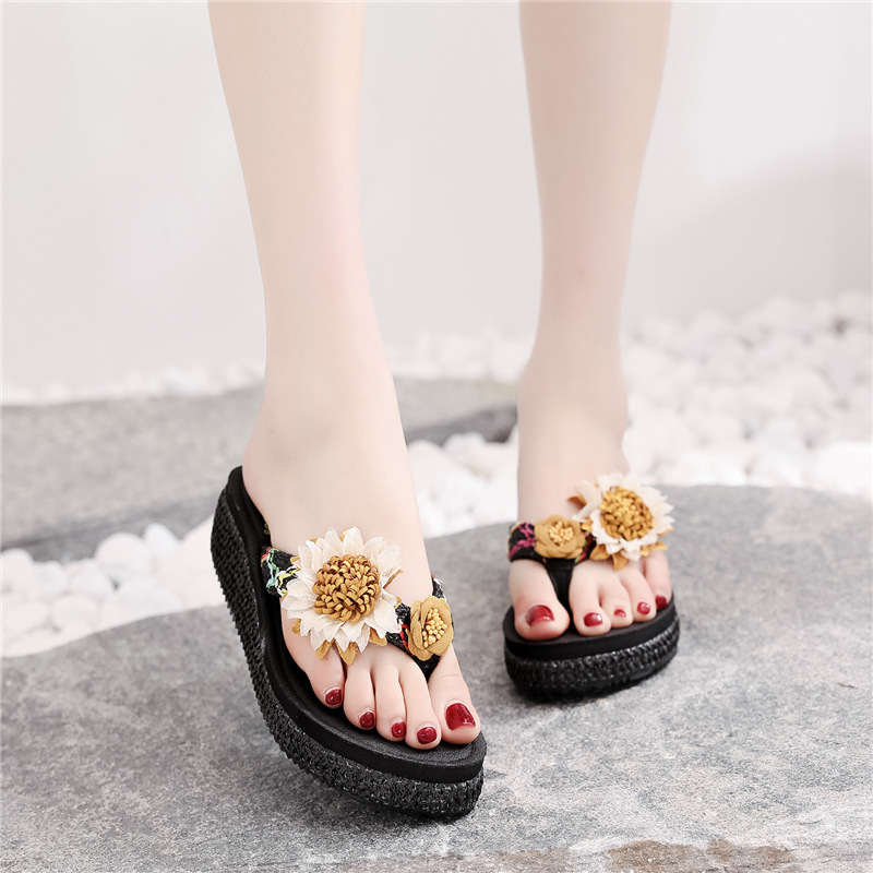 Női nyári szandál Herringbone mintával, vastag talppal, mikroszálas felsőrész, EVA talp