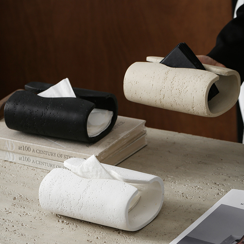 Travertin kutija za papirnate ubruse za dnevni boravak i hotel — materijal: Resin, moderni minimalistički stil, vodootporna, višenamjenska, mogućnost prilagodbe