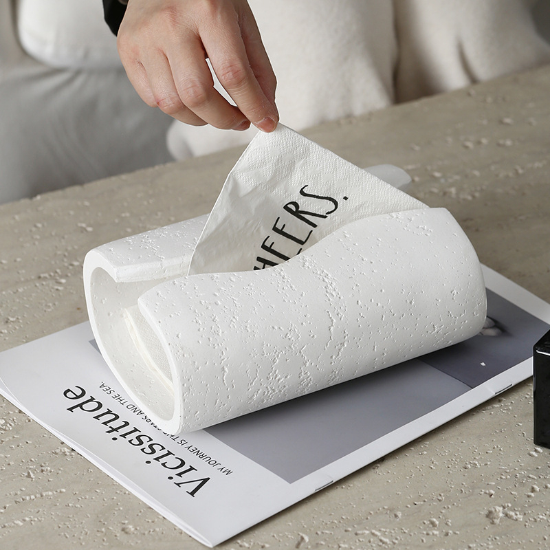 Travertin kutija za papirnate ubruse za dnevni boravak i hotel — materijal: Resin, moderni minimalistički stil, vodootporna, višenamjenska, mogućnost prilagodbe