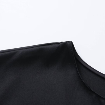 Čipkasta haljina s izloženim strukom i patchworkom – okrugli izrez, midi duljina, mješavina poliestera, europski i američki stil