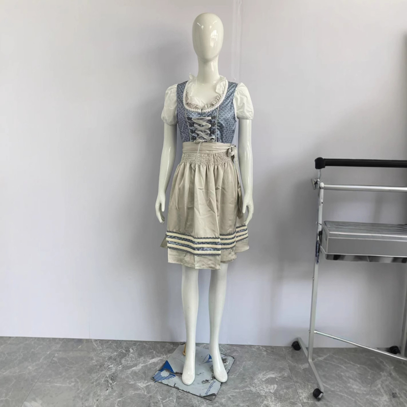 Rochie de menajeră pentru reprezentații pe scenă, imprimeu bere, material poliester, lansare toamnă 2023, pentru femei