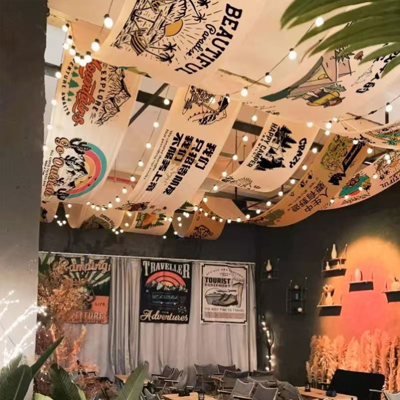 Nordic στυλ κουρτίνα-ταπισέρι οροφής για το σαλόνι – μήγμα λινού, ψηφιακή εκτύπωση θερμικού μεταφορέα, ορθογώνιο σχήμα, προσαρμόσιμο