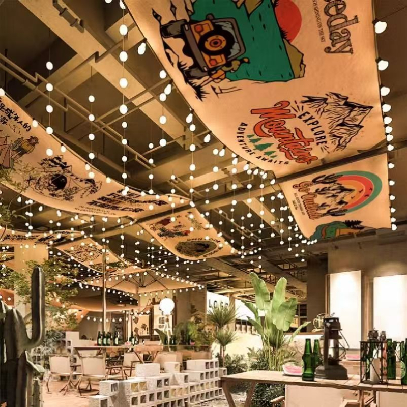 Nordic στυλ κουρτίνα-ταπισέρι οροφής για το σαλόνι – μήγμα λινού, ψηφιακή εκτύπωση θερμικού μεταφορέα, ορθογώνιο σχήμα, προσαρμόσιμο