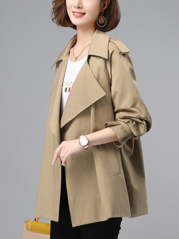 Ženski lagani trench coat 2024 proljeće i jesen, kaki, britanski stil