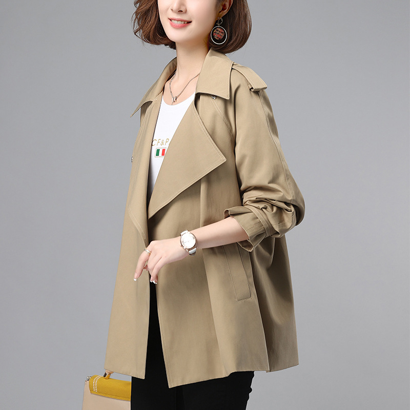 Ženski lagani trench coat 2024 proljeće i jesen, kaki, britanski stil