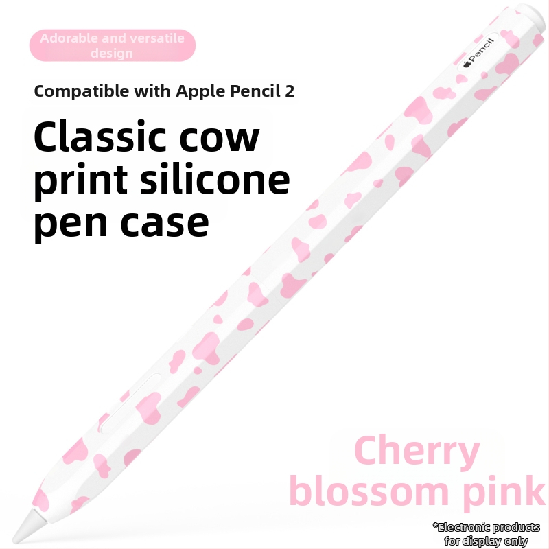 Silikonból készült védőtok Apple Pencil 2-höz, tehenmintás dizájnal — ütésálló, kopásálló és leesés elleni védelem