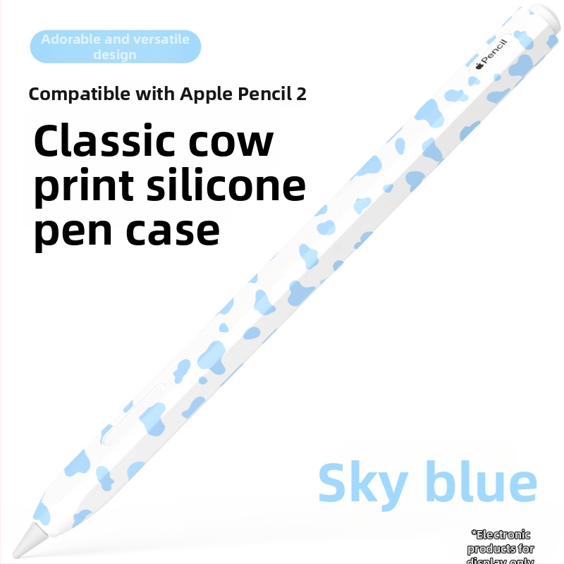 Silikonból készült védőtok Apple Pencil 2-höz, tehenmintás dizájnal — ütésálló, kopásálló és leesés elleni védelem