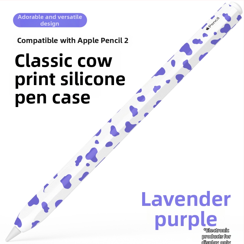 Silikonból készült védőtok Apple Pencil 2-höz, tehenmintás dizájnal — ütésálló, kopásálló és leesés elleni védelem